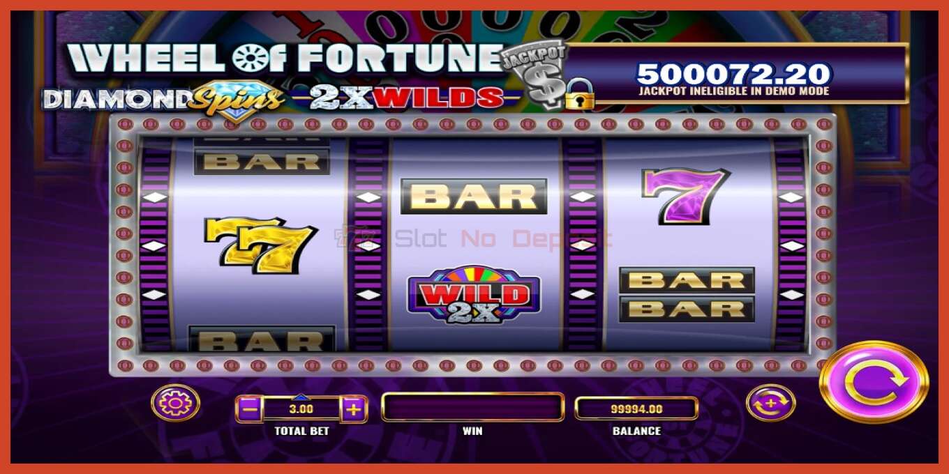 Slot screenshot: Wheel of Fortune Diamond Spins 2x Wilds no deposit, number - 2