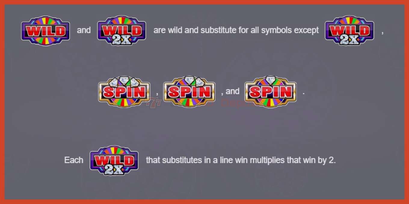 Slot screenshot: Wheel of Fortune Diamond Spins 2x Wilds no deposit, number - 4