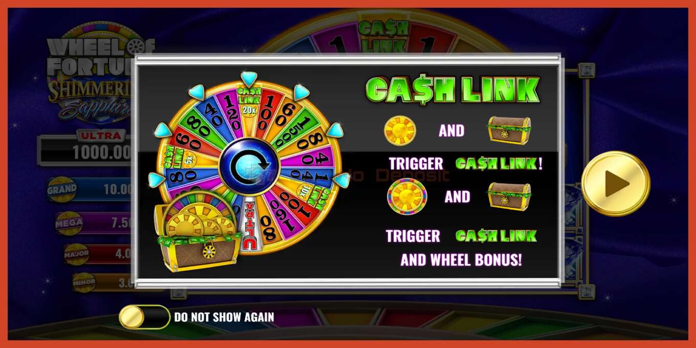 Schermafbeelding van slot: Wheel of Fortune Shimmering Sapphires geen aanbetaling, nummer - 1