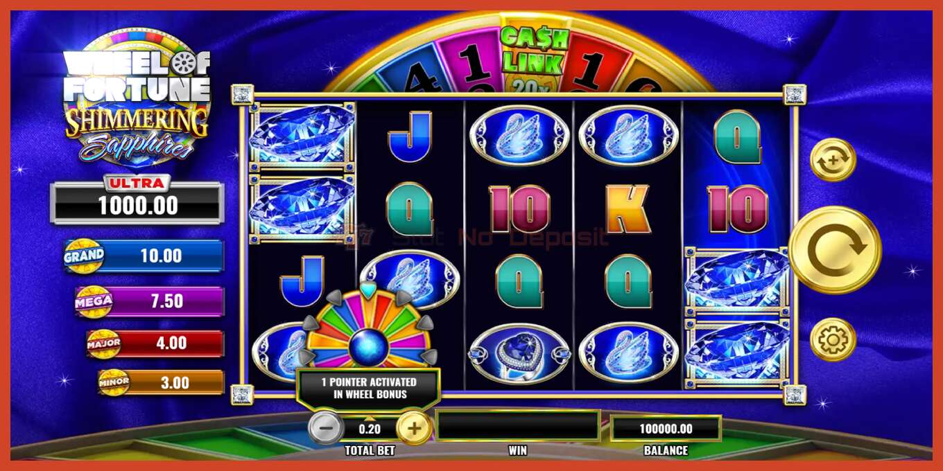 Schermafbeelding van slot: Wheel of Fortune Shimmering Sapphires geen aanbetaling, nummer - 2