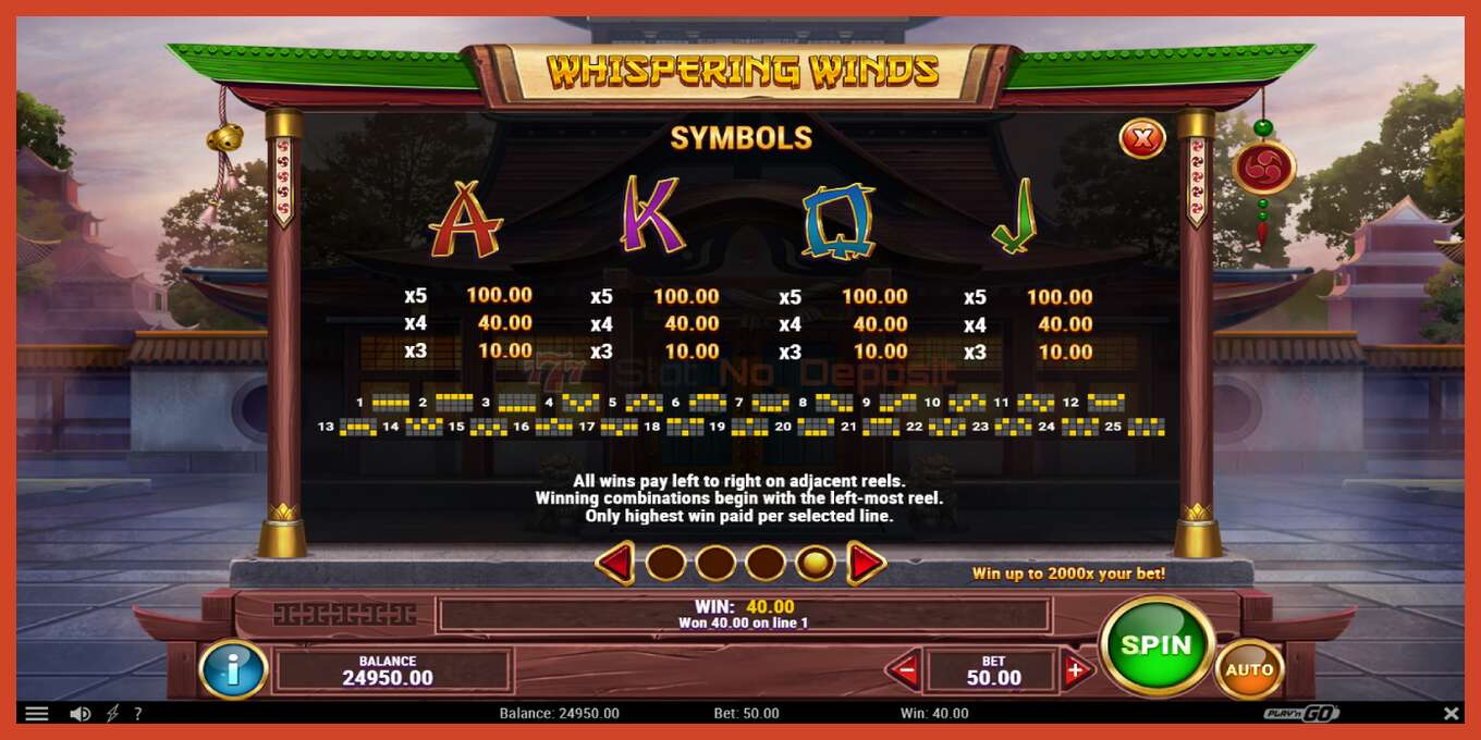 Schermafbeelding van slot: Whispering Winds geen aanbetaling, nummer - 7