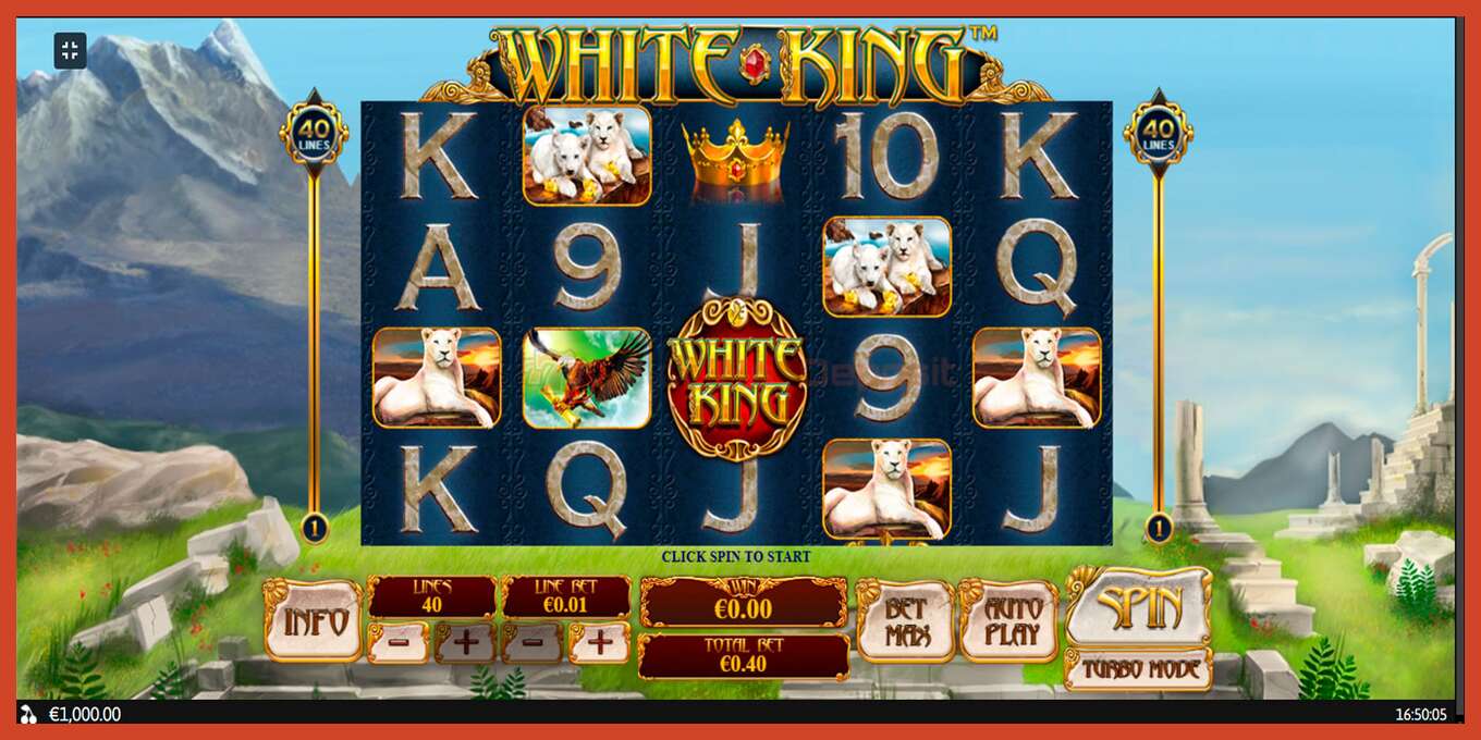 Slot screenshot: White King no deposit, number - 1