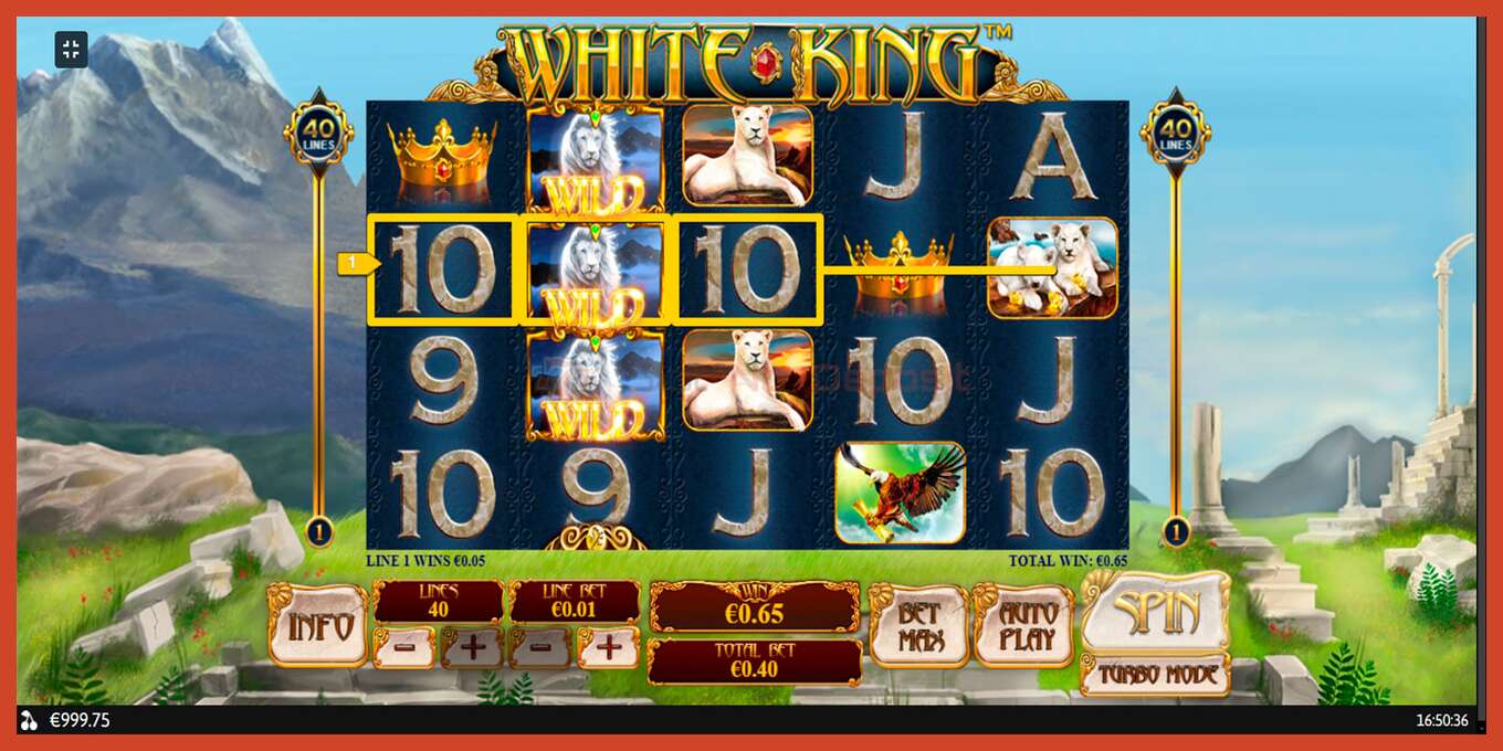 Slot screenshot: White King no deposit, number - 3