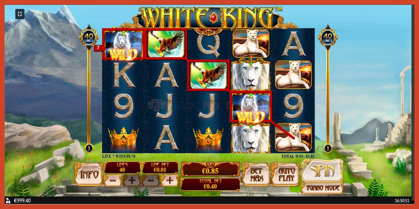 Slot screenshot: White King no deposit, number - 4