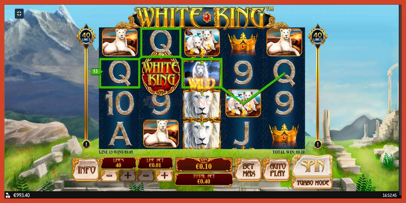 Slot screenshot: White King no deposit, number - 8