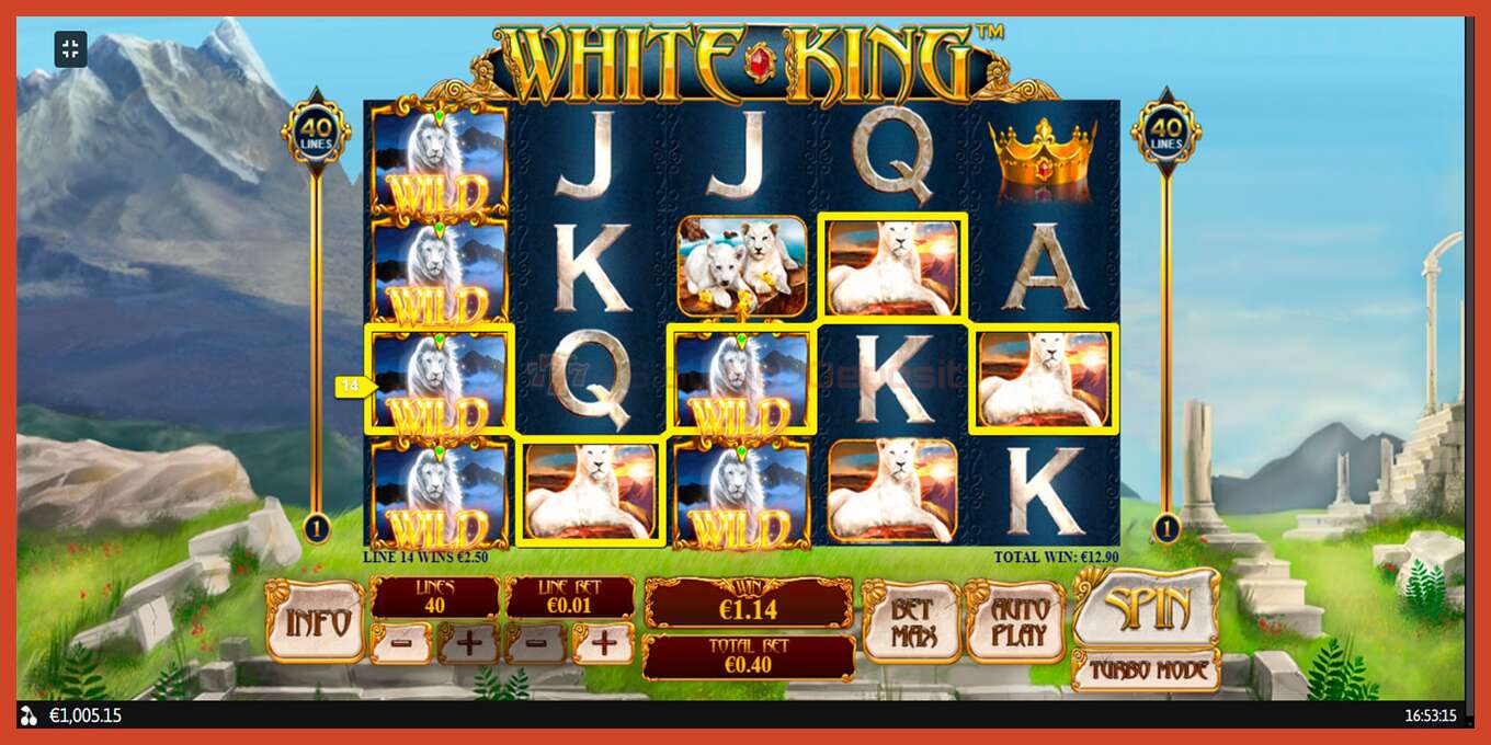 Slot screenshot: White King no deposit, number - 11