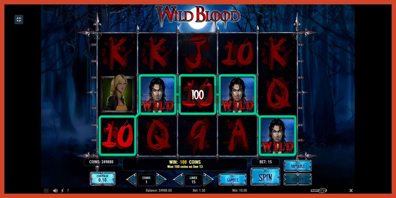 Slot screenshot: Wild Blood no deposit, number - 2