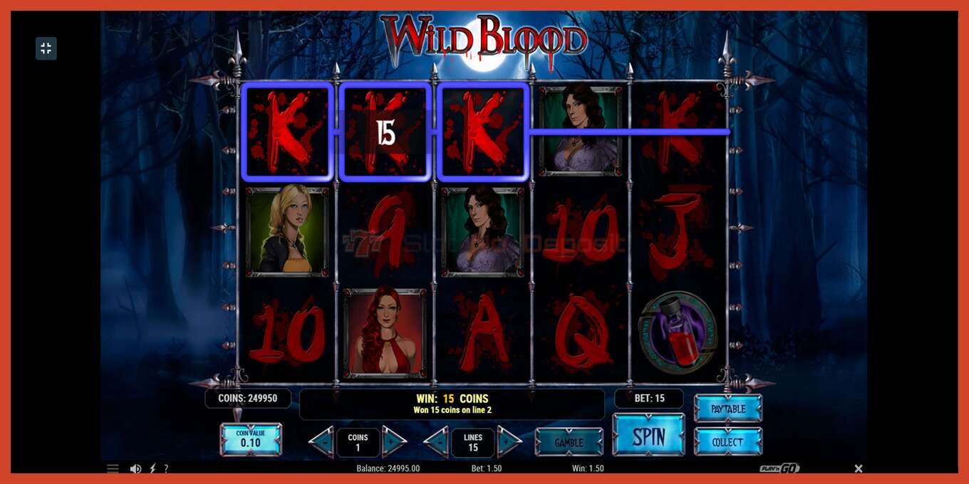 Slot screenshot: Wild Blood no deposit, number - 4