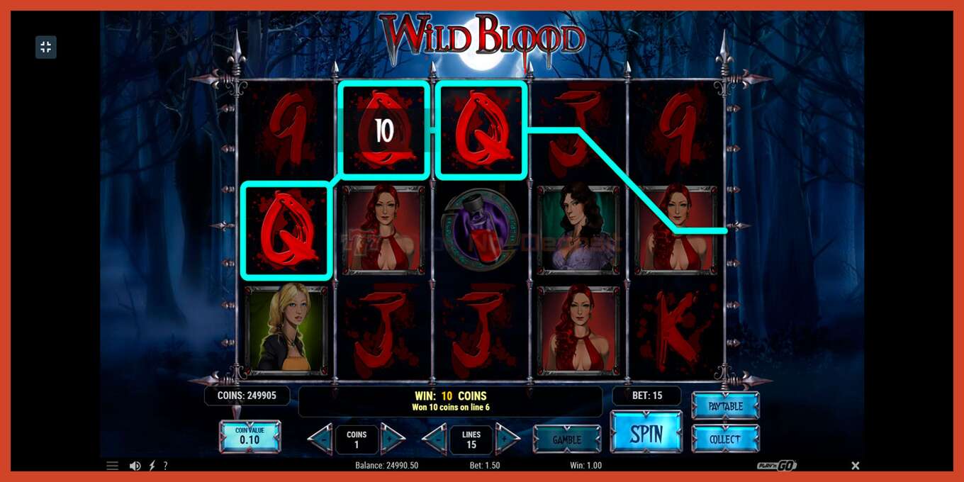 Slot screenshot: Wild Blood no deposit, number - 5