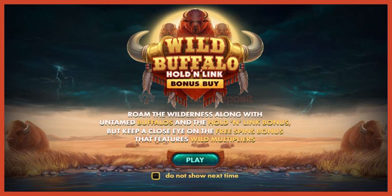 Στιγμιότυπο οθόνης υποδοχής: Wild Buffalo Hold N Link Bonus Buy χωρίς κατάθεση, αριθμός - 1