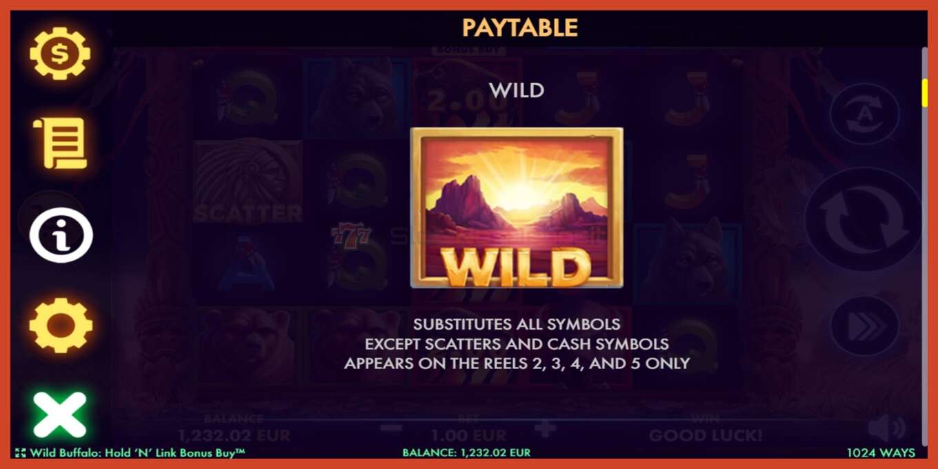 Στιγμιότυπο οθόνης υποδοχής: Wild Buffalo Hold N Link Bonus Buy χωρίς κατάθεση, αριθμός - 5