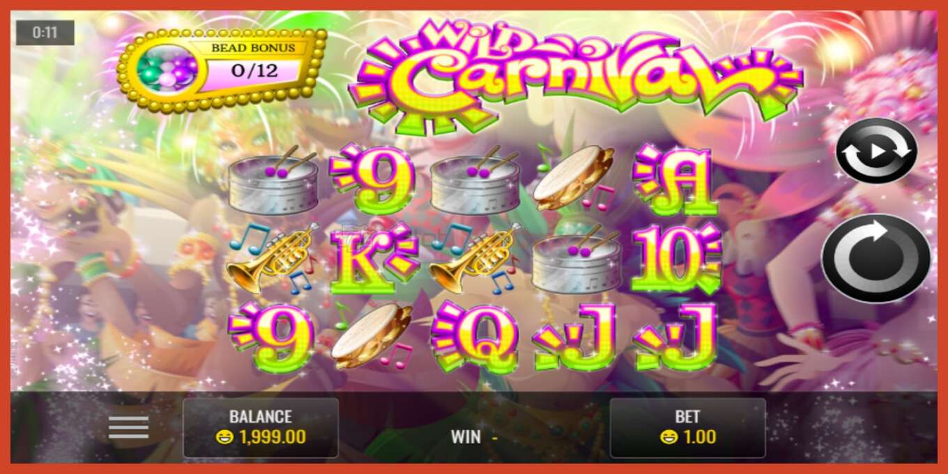 Slot screenshot: Wild Carnival no deposit, number - 1