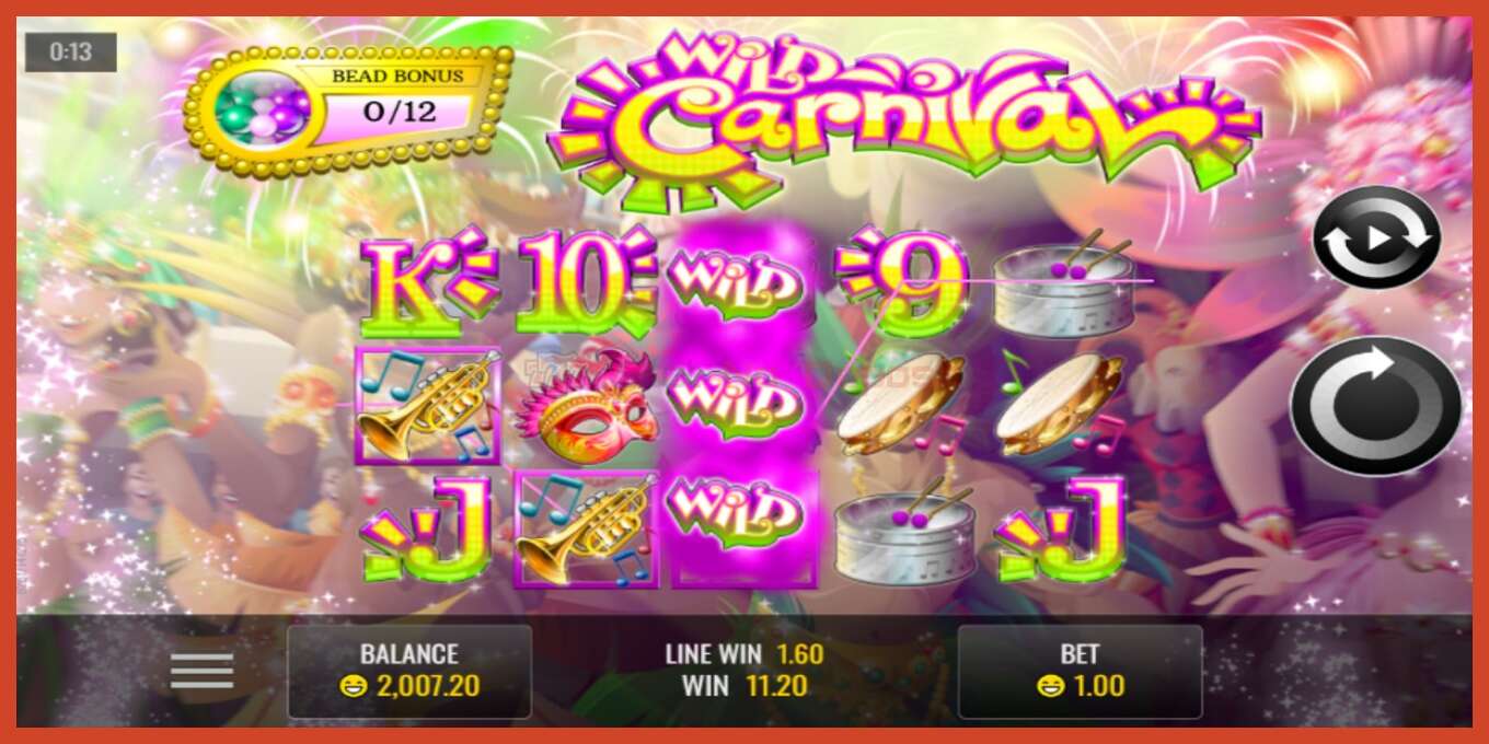 Slot screenshot: Wild Carnival no deposit, number - 2