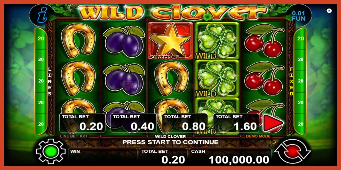 Slot screenshot: Wild Clover no deposit, number - 1