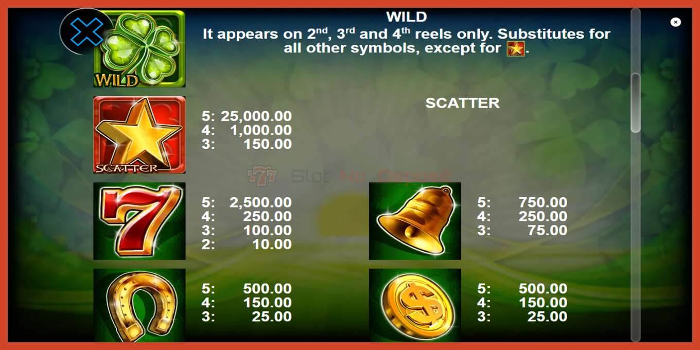 Slot screenshot: Wild Clover no deposit, number - 6