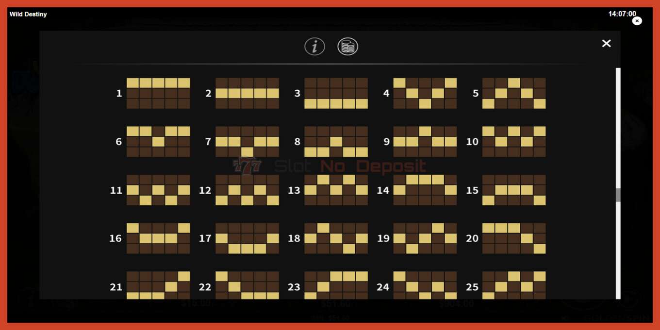 স্লট স্ক্রিনশট: Wild Destiny কোন আমানত, সংখ্যা - 7