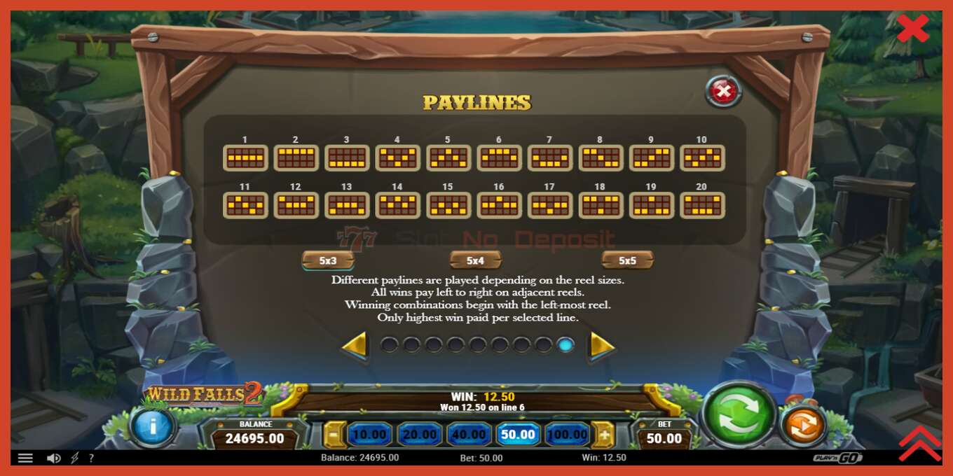 Slot screenshot: Wild Falls 2 no deposit, number - 7