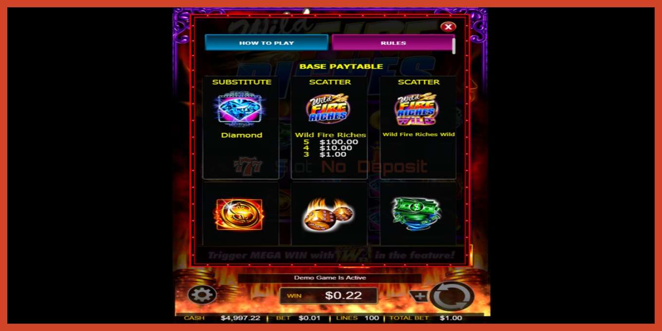 Slot screenshot: Wild Fire Riches no deposit, number - 3