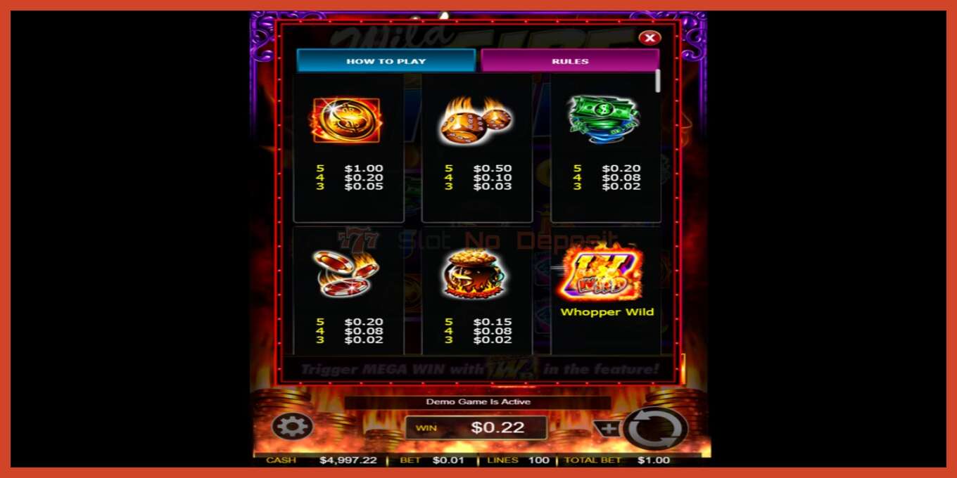 Slot screenshot: Wild Fire Riches no deposit, number - 4