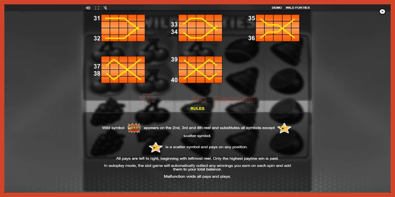 Slot screenshot: Wild Forties bez depozita, broj - 7