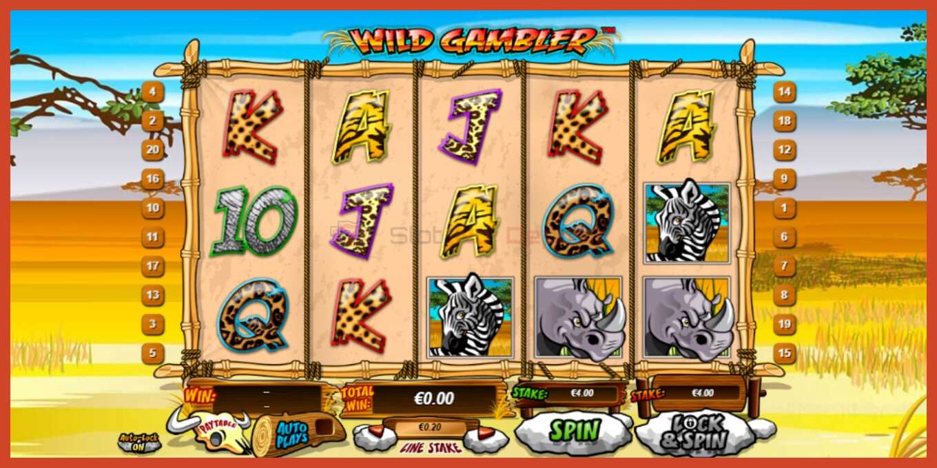 Slot screenshot: Wild Gambler no deposit, number - 1