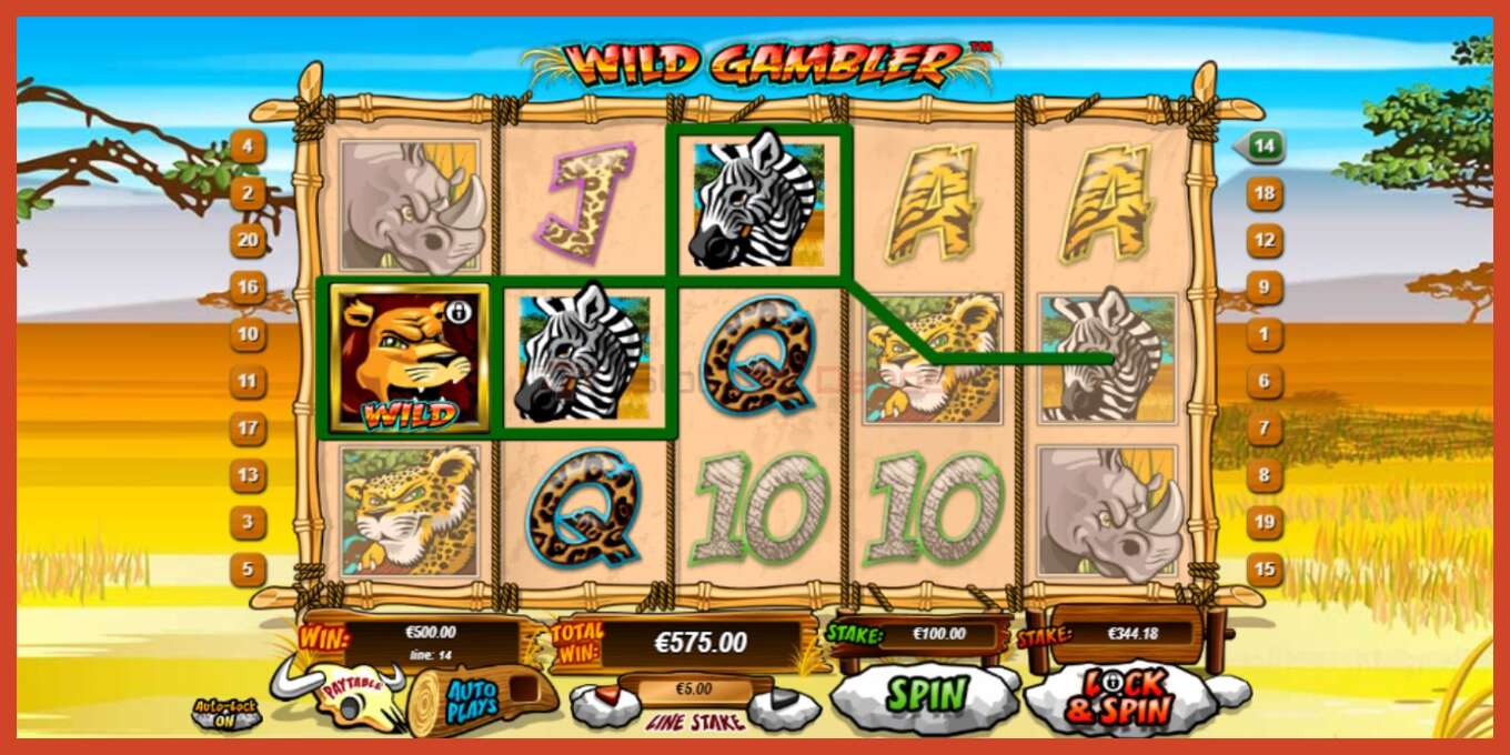 Slot screenshot: Wild Gambler no deposit, number - 2