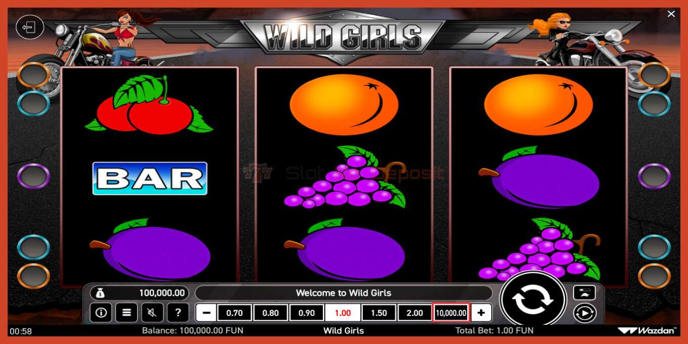 Slot screenshot: Wild Girls no deposit, number - 1