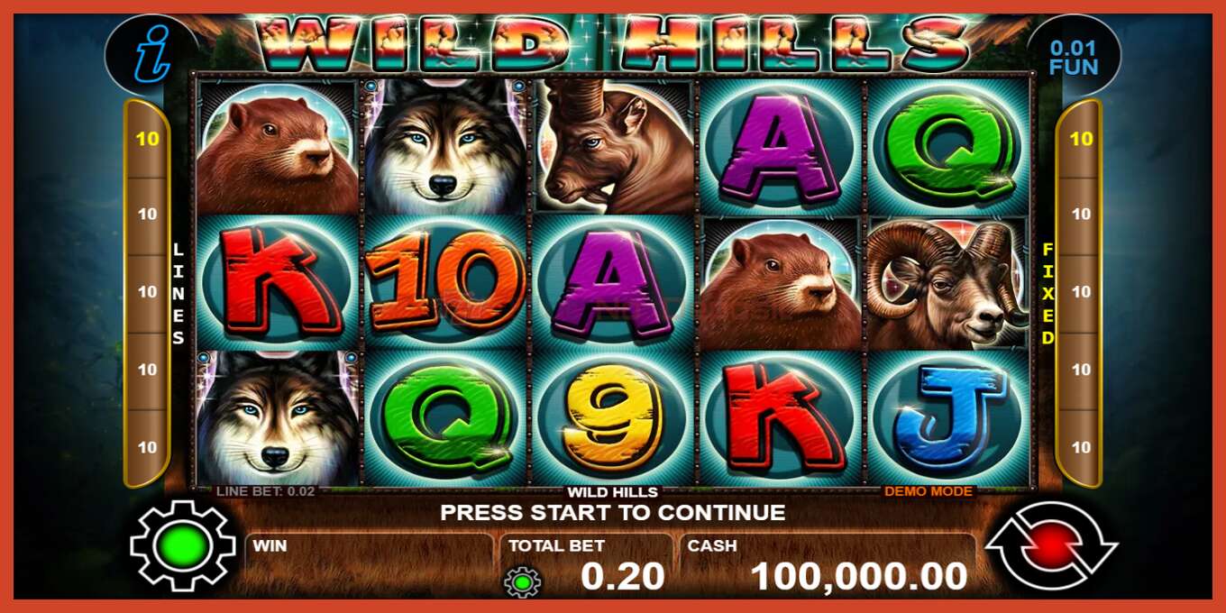 Slot screenshot: Wild Hills no deposit, number - 1