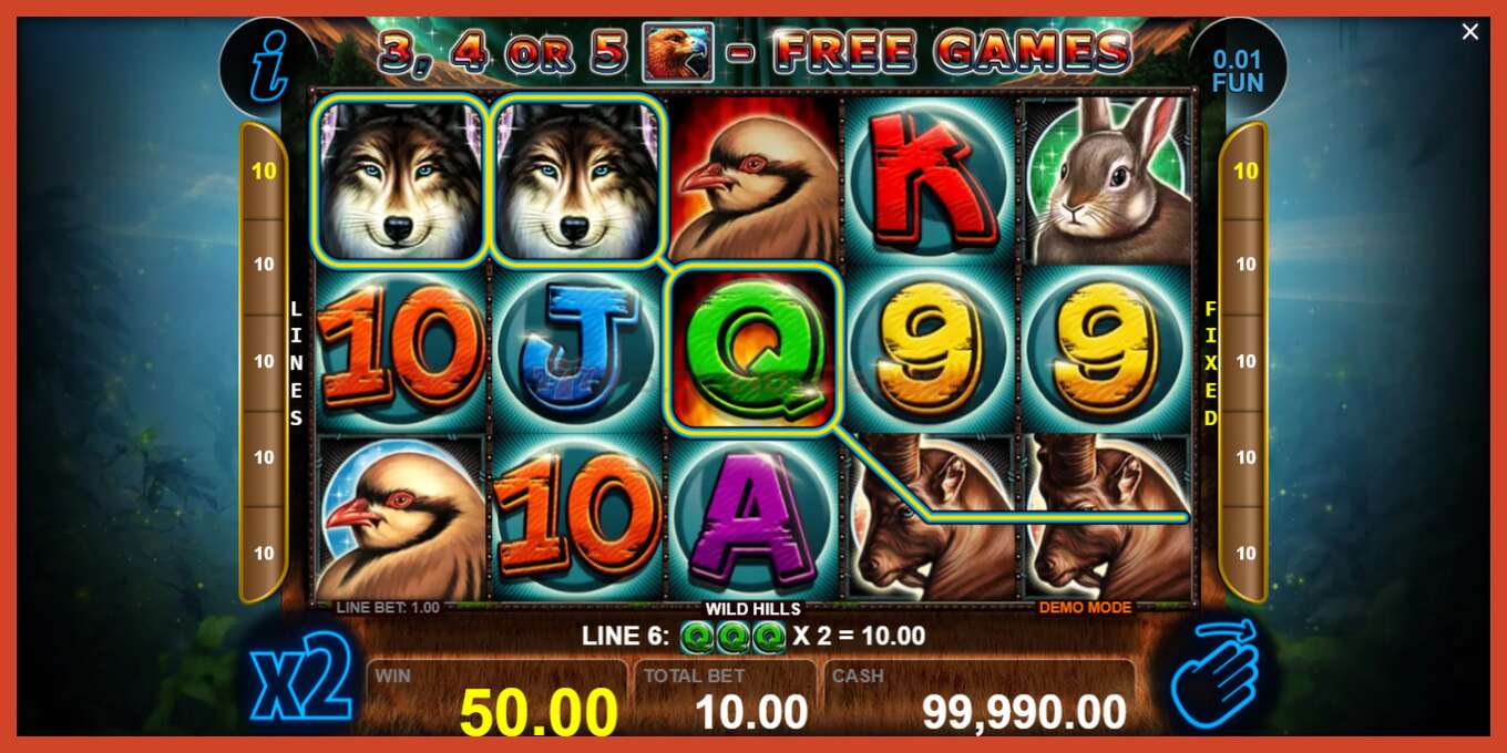 Slot screenshot: Wild Hills no deposit, number - 2