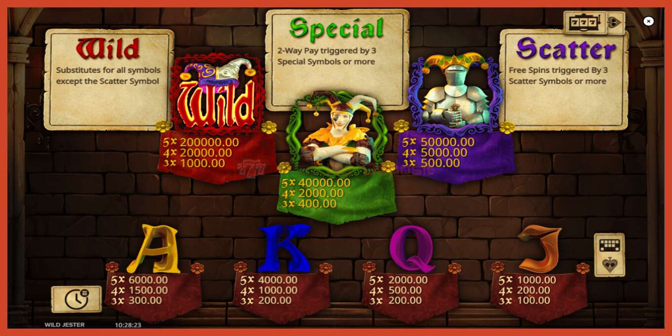 Slot screenshot: Wild Jester no deposit, number - 6