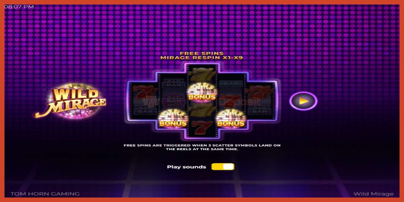 Slot screenshot: Wild Mirage bez depozita, broj - 1