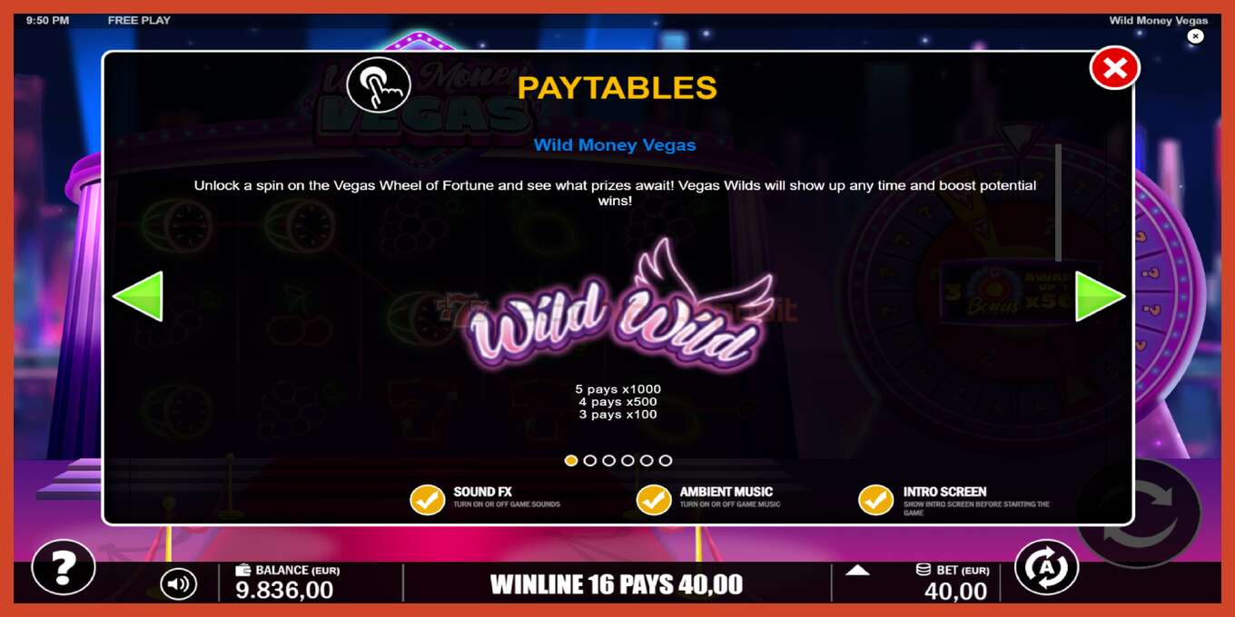 Slot screenshot: Wild Money Vegas no deposit, number - 5