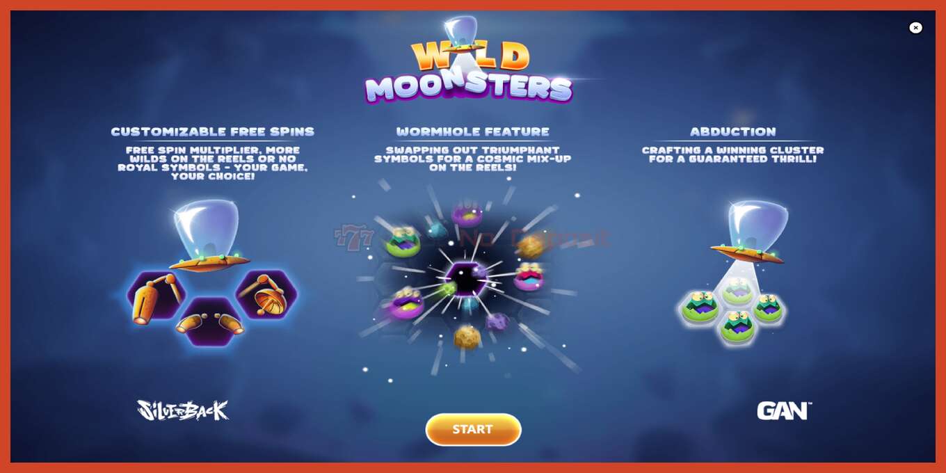 Slot screenshot: Wild Moonsters no deposit, number - 1