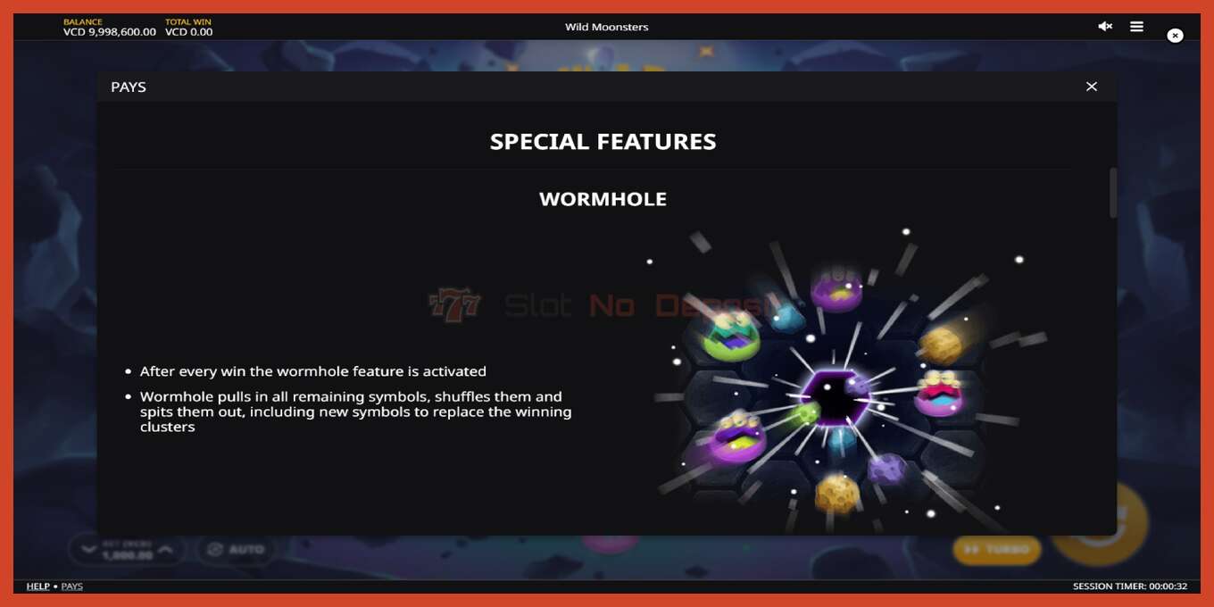 Slot screenshot: Wild Moonsters no deposit, number - 6