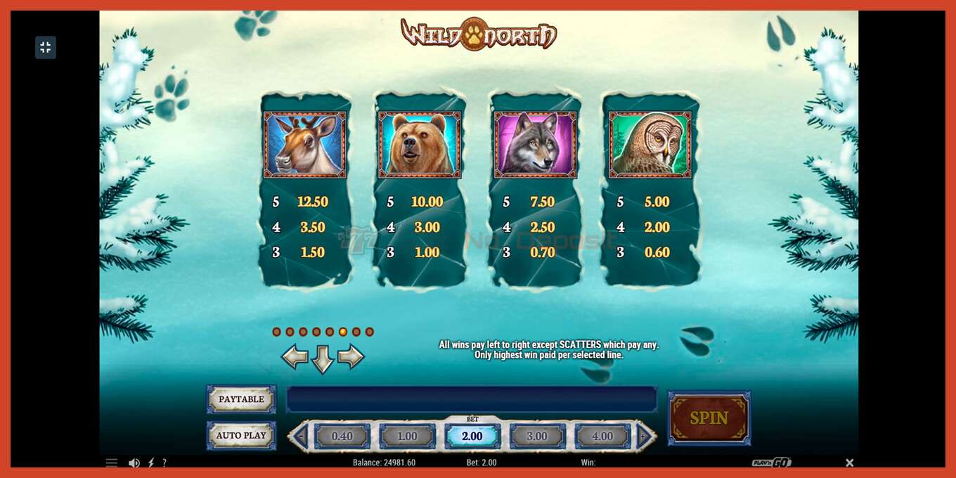 Slot screenshot: Wild North no deposit, number - 7