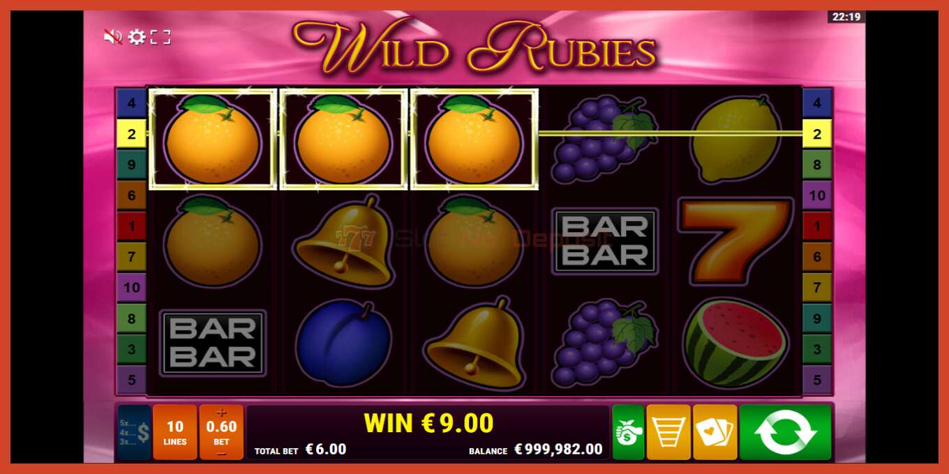 Captura de pantalla do slot: Wild Rubies sen depósito, número - 3