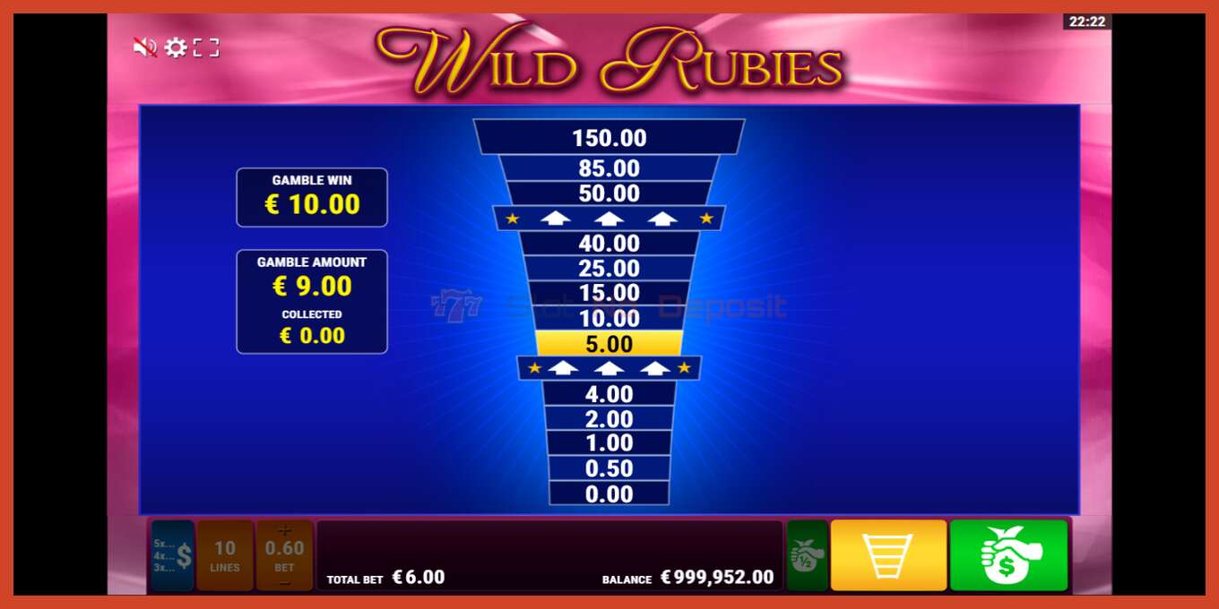 Captura de pantalla do slot: Wild Rubies sen depósito, número - 6