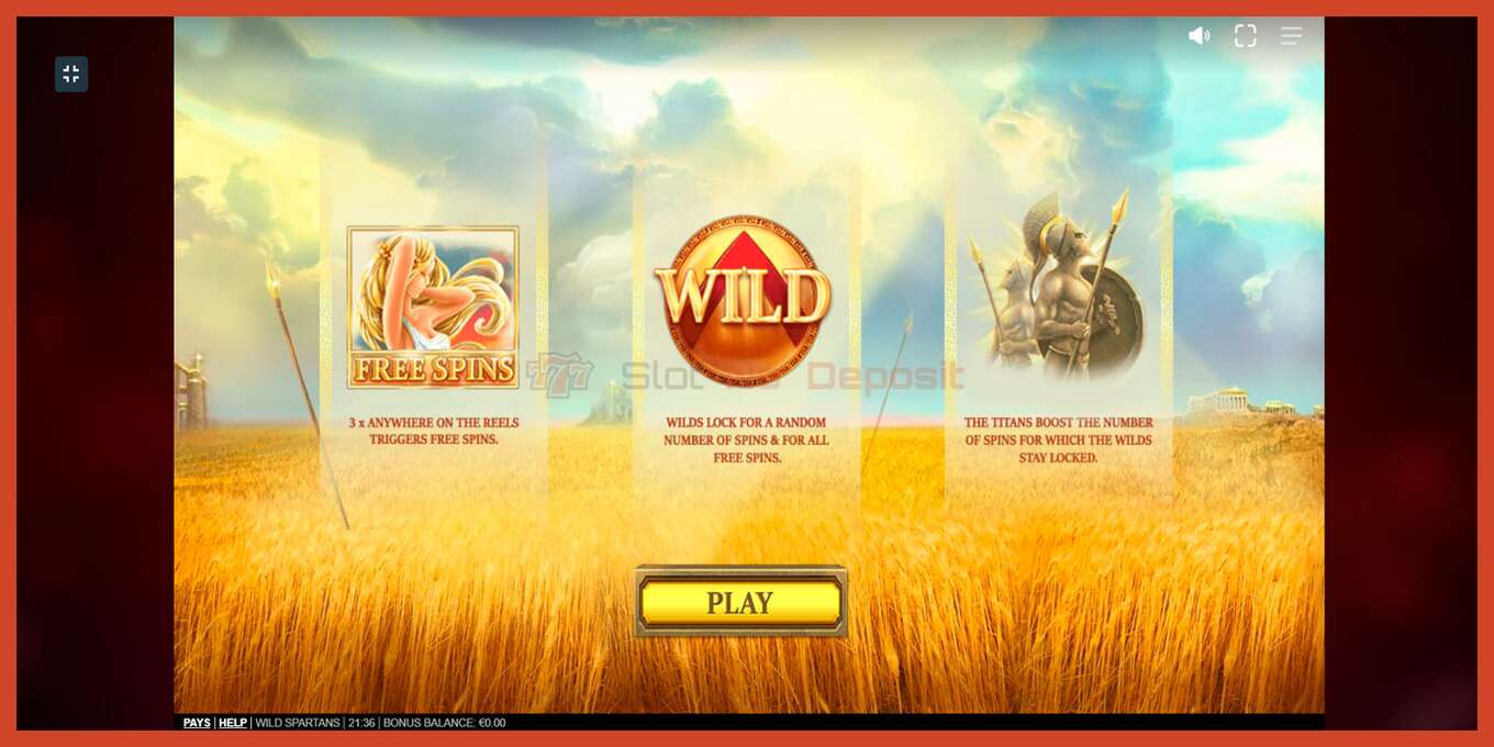 Slot screenshot: Wild Spartans no deposit, number - 1