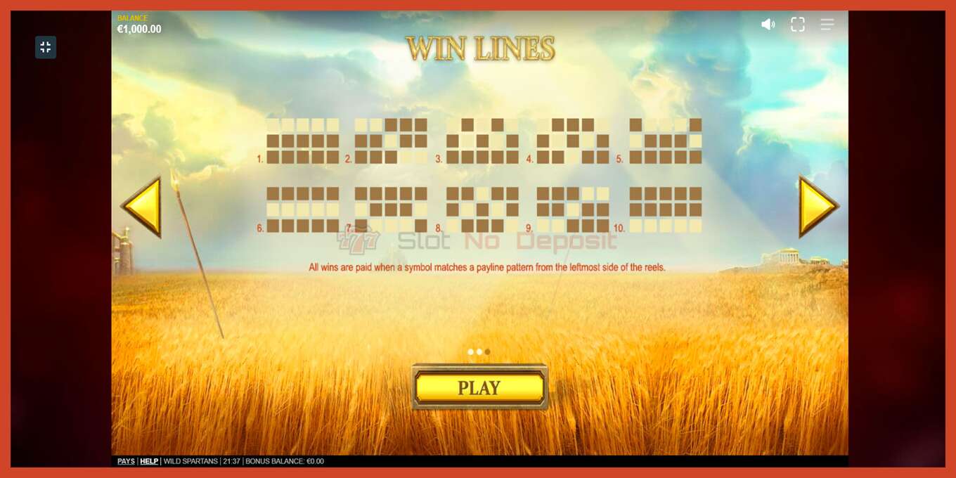 Slot screenshot: Wild Spartans no deposit, number - 3