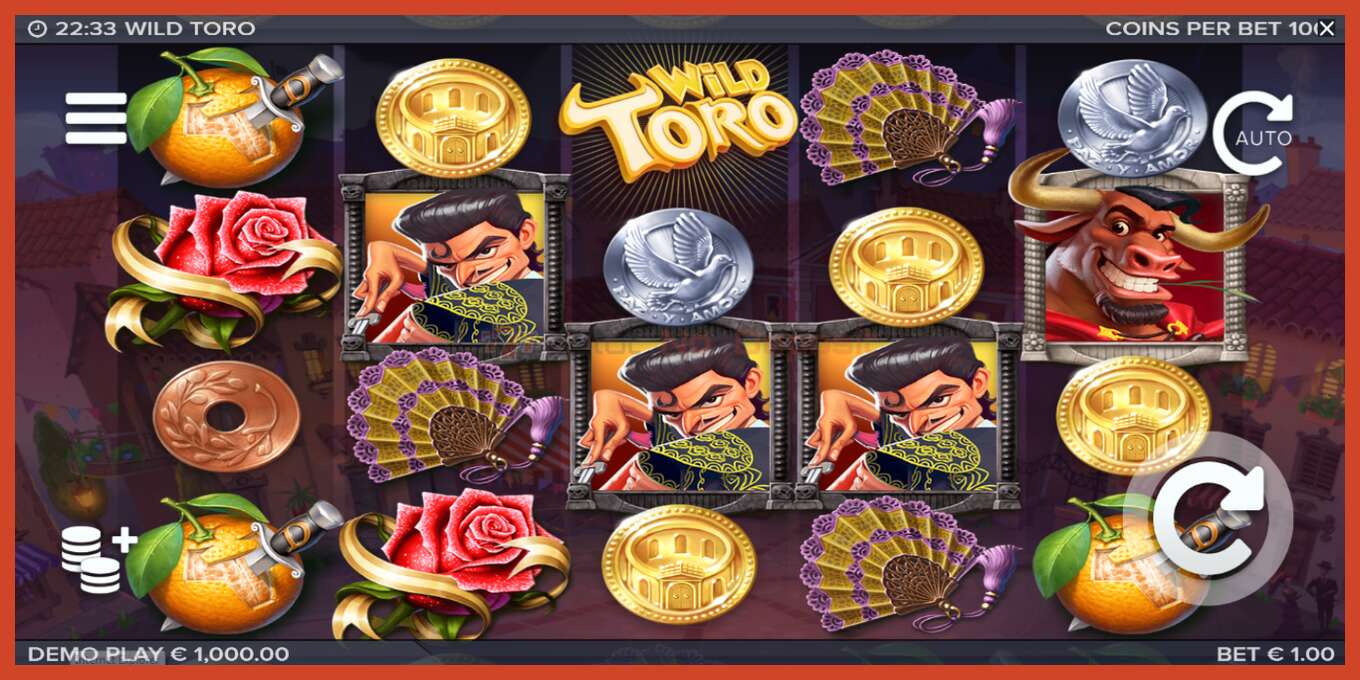 Slot screenshot: Wild Toro nincs letét, szám - 1