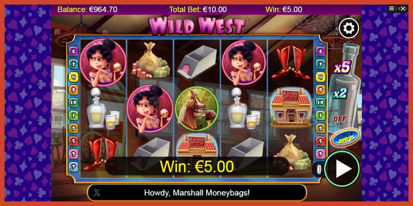 Slot screenshot: Wild West no deposit, number - 2