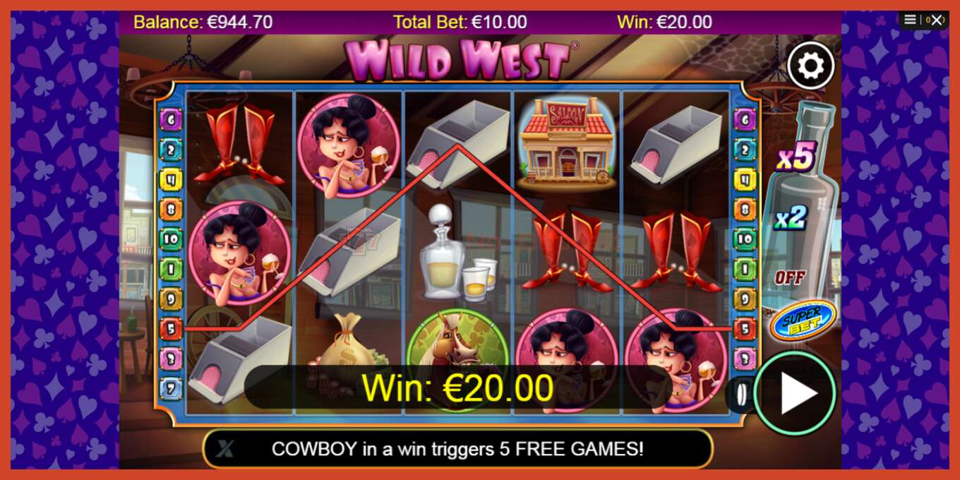 Slot screenshot: Wild West no deposit, number - 3