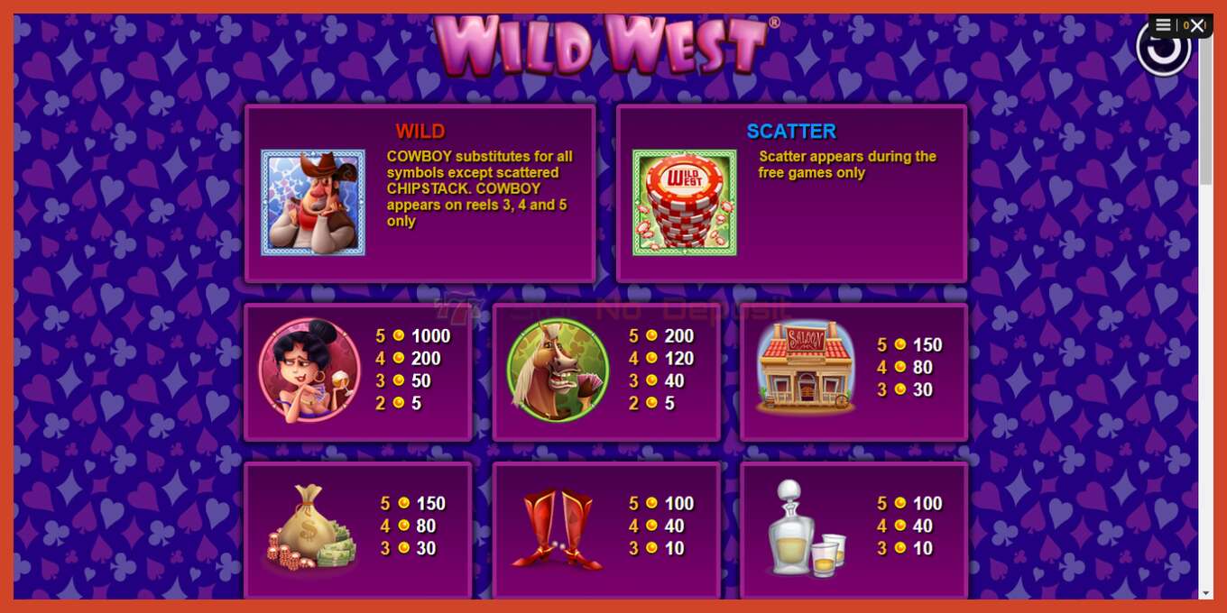 Captura de tela do slot: Wild West sem depósito, número - 4