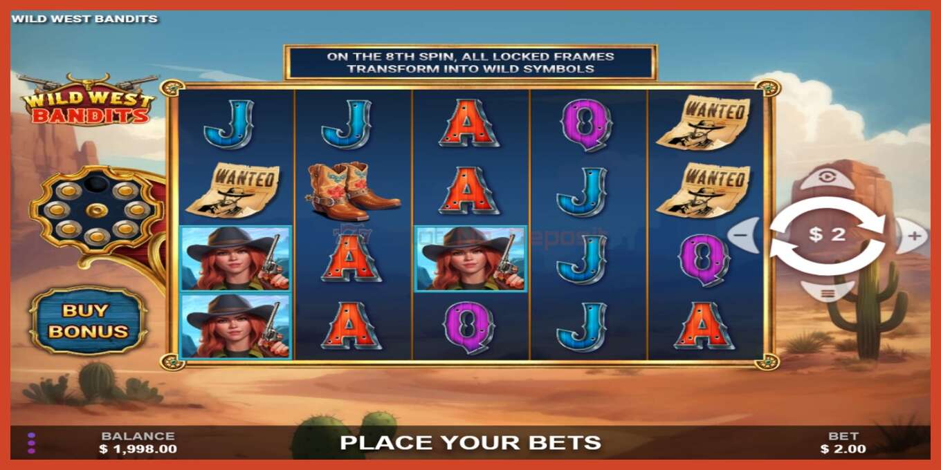 Slot screenshot: Wild West Bandits no deposit, number - 2