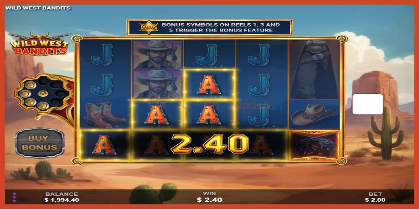 Slot screenshot: Wild West Bandits no deposit, number - 3