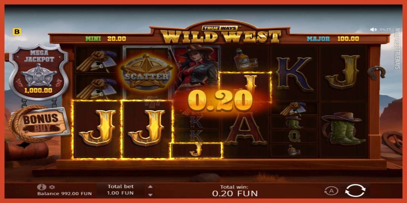 Slot screenshot: Wild West Trueways no deposit, number - 3