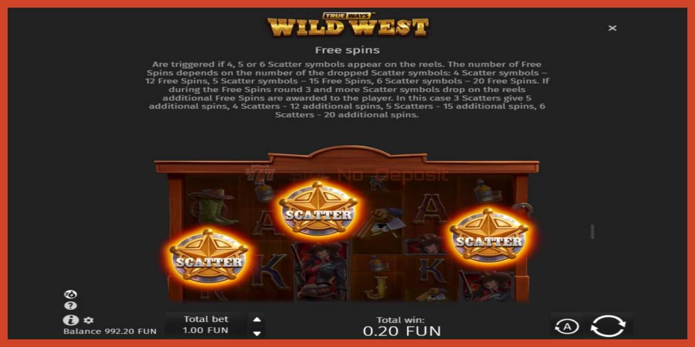 Slot screenshot: Wild West Trueways no deposit, number - 7