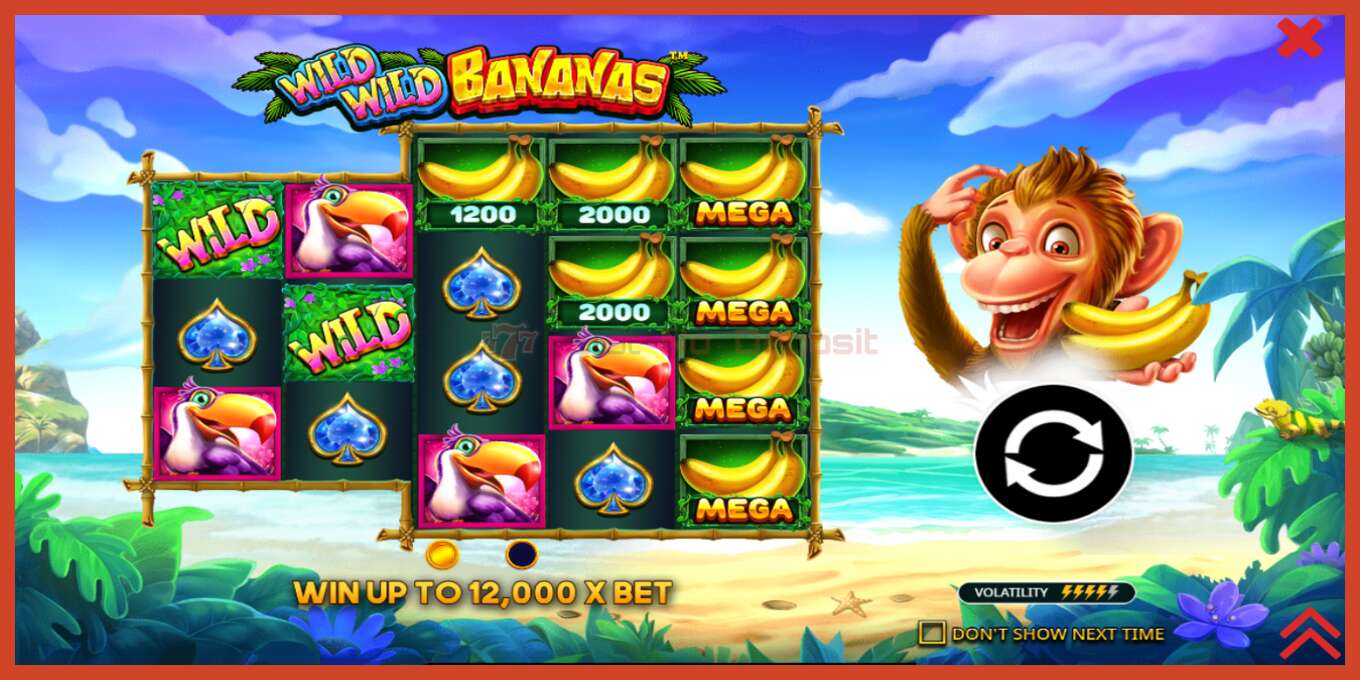 Slot screenshot: Wild Wild Bananas nincs letét, szám - 1