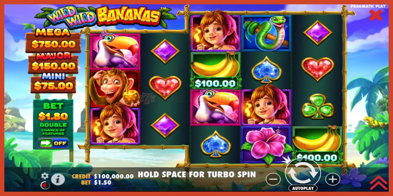 Slot screenshot: Wild Wild Bananas nincs letét, szám - 2