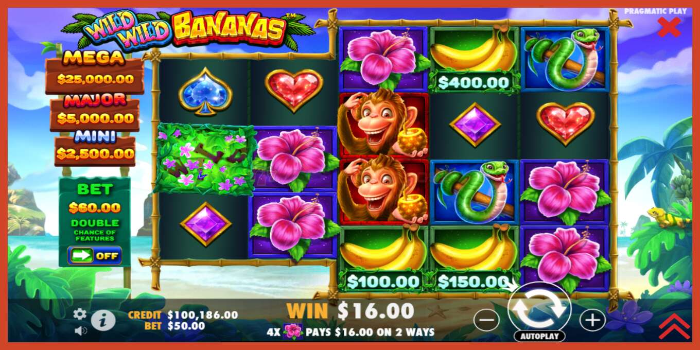 Slot screenshot: Wild Wild Bananas nincs letét, szám - 4